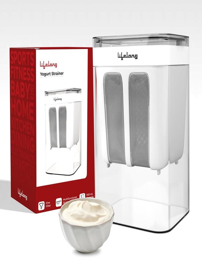 Lifelong Hung Curd Maker & Yogurt Filter Strainer 1100 mL | BPA-Free Dahi & Greek Yoghurt Box with Fine Mesh & Lid | Multi Use - Thick Curd, Whey Separator, Soybean Milk, Kefir, Pulpy Juice & Coffee - Image 1